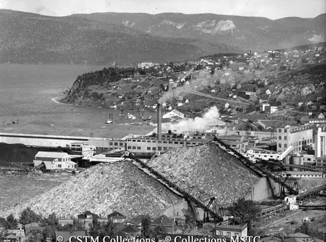 View of Bowater’s Newfoundland Pulp and Paper Mills Limited and the city of Corner Brook