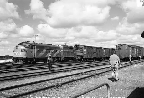 Grain traffic at Symington Yard, Winnipeg, Manitoba