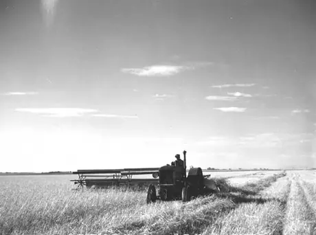 Swathing with a tractor