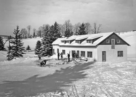 Winter scenes - skiing at St. Sauveur in the Laurentians
