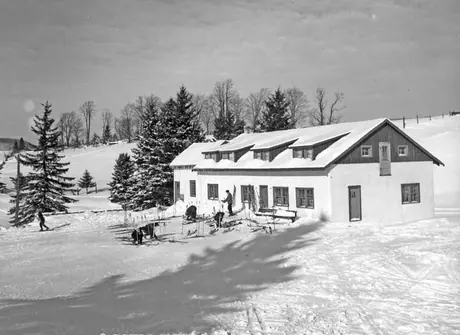 Winter scenes - skiing at St. Sauveur in the Laurentians