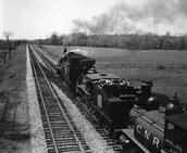 View of the three locomotives of the Museum Train