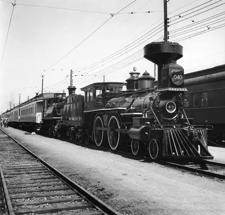 View of locomotive 40 and the Museum Train