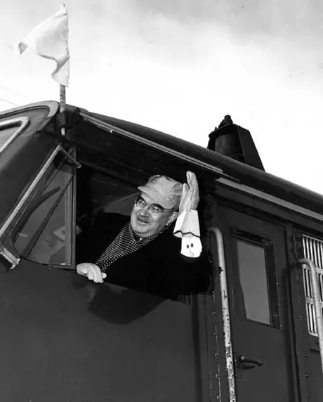 CN President Donald Gordon assumes the role of diesel locomotive crew member