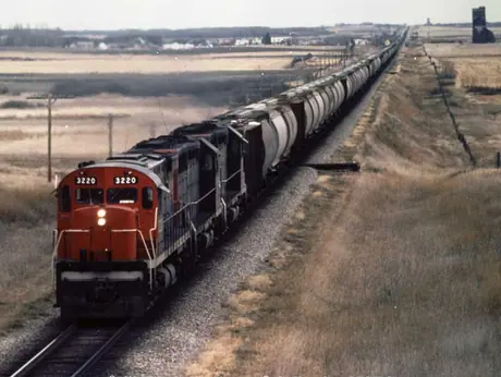 Unit train of potash on the prairies