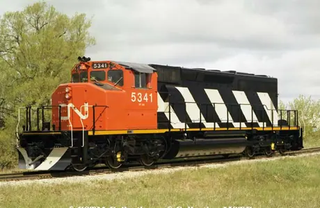 Diesel locomotive SD40-2 5341 with axle speed recorders