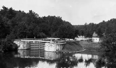 View of the Jones Locks located on the Rideau Lakes