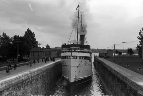 Ship passes through the Soo locks