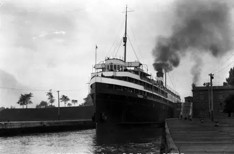 S.S. Noronic going through the Soo locks