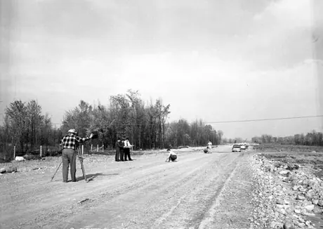 Gradework in preparation for the construction of the St. Lawrence seaway