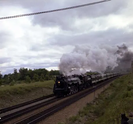Locomotive no. 6218 in the Lachine area on its last run
