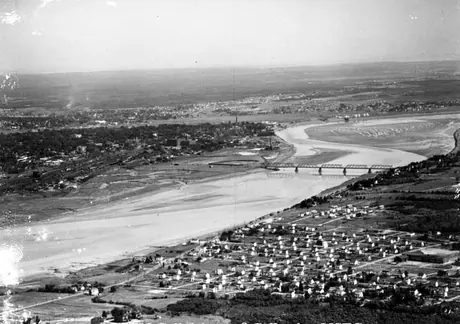 Aerial view of Petitcodiac River, Moncton, N.B.