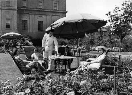 Enjoying an afternoon in the Rose Garden of the Nova Scotian Hotel