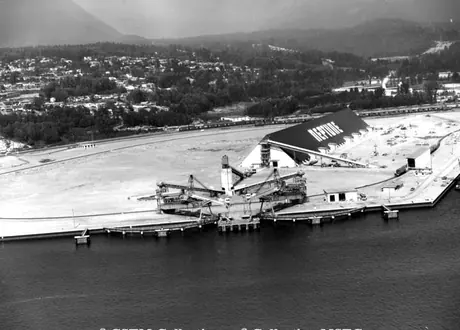 Aerial view of Neptune Terminal, Vancouver