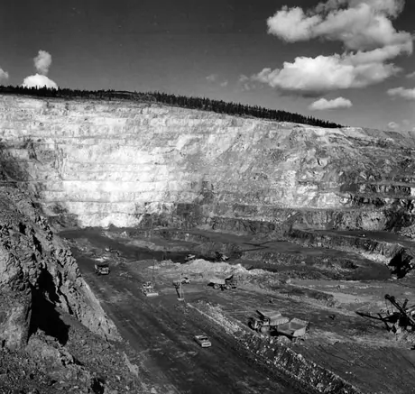 Haulageway leading from Anvil open pit mine, Faro, Y.T.
