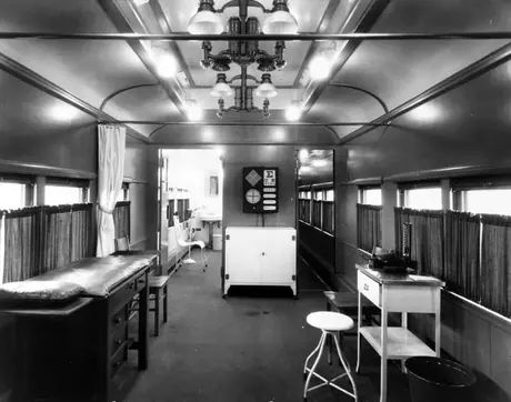 Medical clinic car, Moncton - examination room (operating room off left)