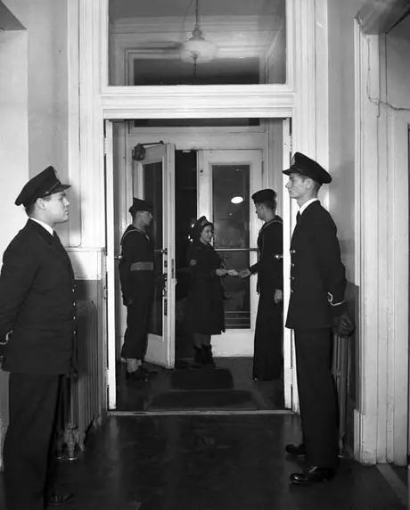 War record - Messengerette at Naval Barracks, Mountain St., Montreal