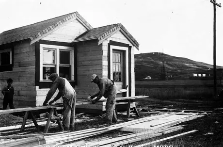 Turner Valley - New home under construction in the Turner Valley boom town of Little Chicago